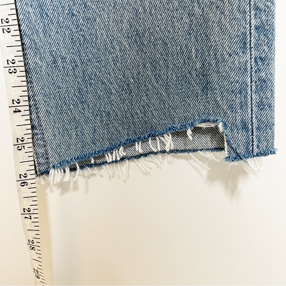 Agolde Riley High Rise Straight Crop Jeans Zephyr Wash Frayed Hem Size 25 - Picture 14 of 15